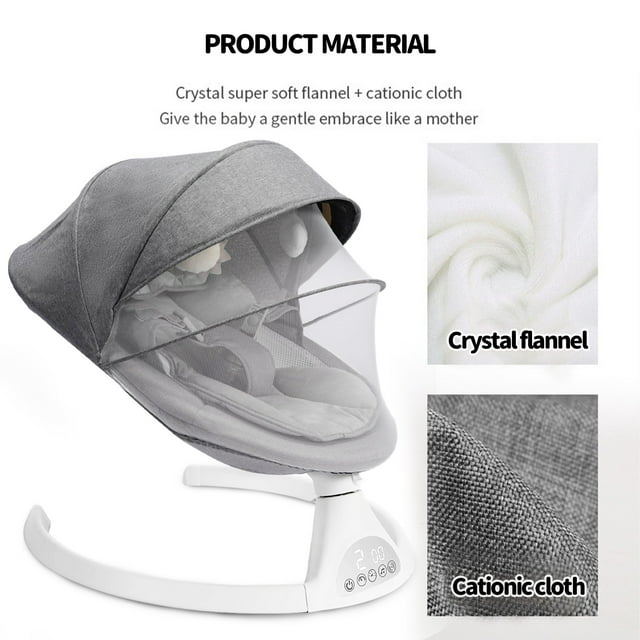 Baby Swing for Infants, Portable Bluetooth Baby Swing, Music Speaker with 10 Preset Lullabies, Remote Control, Green