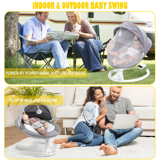 Yadala Baby Swing for Infants, Bluetooth Baby Swing Baby Rocker Chair with Gift Package