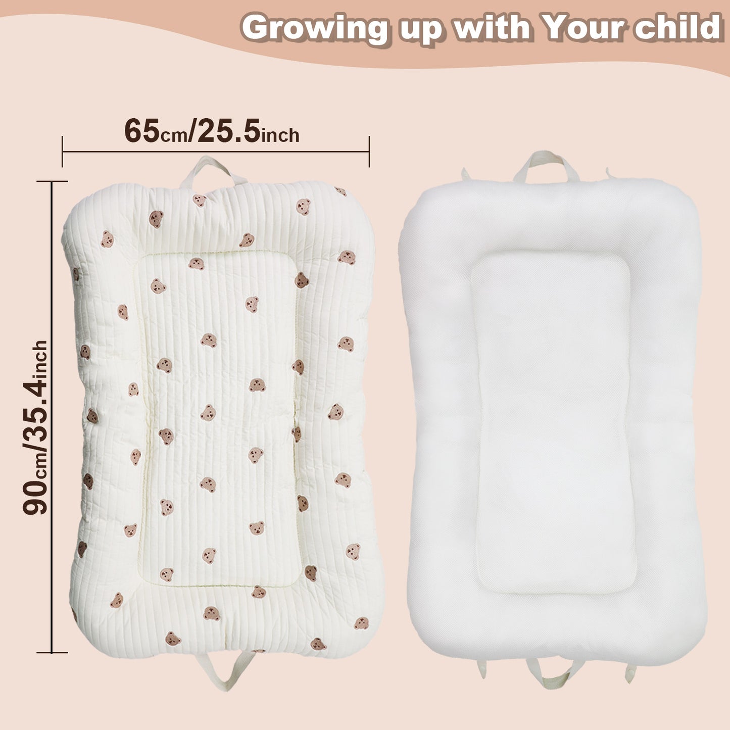 Baby Lounger, Baby Nest for Newborn, Breathable & Soft Snuggle Me Lounger Co Sleeping Bed for baby 0-12 Months, Portable Infant Lounger Baby Floor Seat for Home and Travel