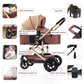 Baby Stroller, Yadala Foldable Baby Stroller 3 in 1 Convertible Bassinet Stroller for Newborn Toddler with Adjustable Backrest & Awning, Gray