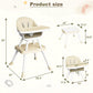 Yadala High Chair, 6 in 1 Convertible High Chairs with Removable Tray for Babies and Toddlers,Beige