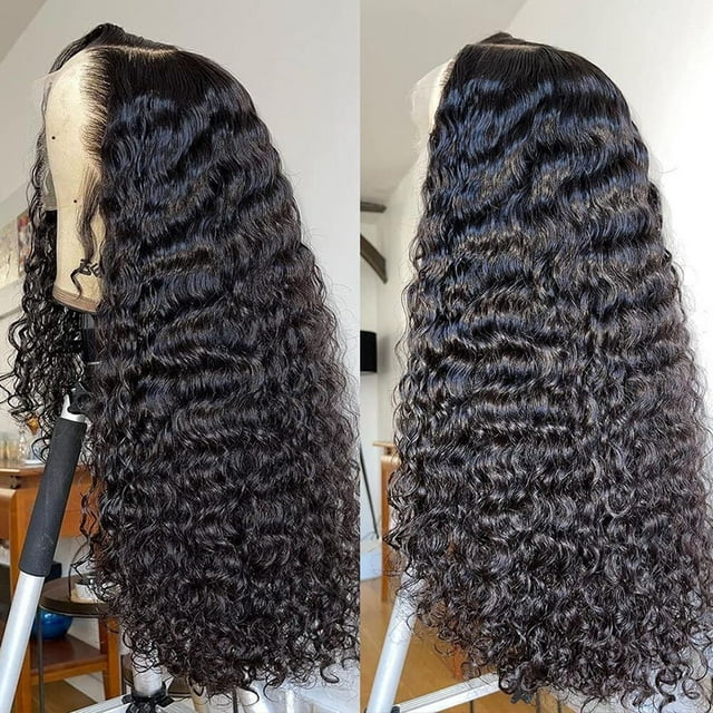 22 inch Water Wave Wigs, Jungle Wave Lace Front Brazilian Curly Hair Wigs for Black Women
