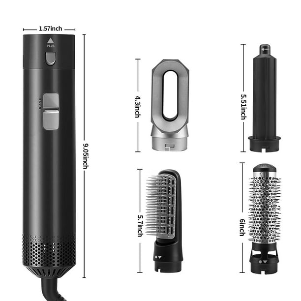 Elecsop 5 in 1 Hair Blower Hot Air Brush, Electric Hair Comb Rotating Hot Air Brush for All Hairstyle, Black