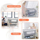 Yadala Baby Bassinet, 3 in 1 Bedside Sleeper with Storage Basket, Easy to Fold Bedside Crib, Gray