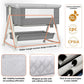 Yadala Baby Bassinet, 3 in 1 Bedside Sleeper with Storage Basket, Easy to Fold Bedside Crib, Gray