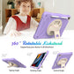 ROWFRO iPad 7th 8th 9th 10.2 Case Shield Screen Protector and Pencil Holder with Stand Hand Strap Purple