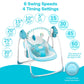 Yadala Baby Swing, Foldable Baby Swing for Infants with Adaptable Speeds, Music, 0-9 Months, Blue