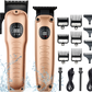 Hair Clippers for Men, LAVERNER 2PCS Professional Rechargeable Hair Clipper Set with LCD Screen, Dual-Purpose USB Charging, Gord