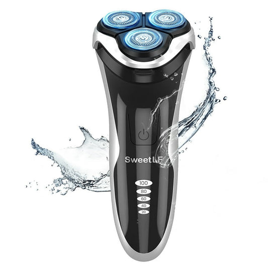 Electric Razor for Men, SweetLF [New] IPX7 Waterproof Electric Shaver for Men (Plus 3 Blades) with pop-up Beard Trimmer, Black
