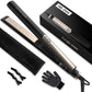 Jungle Wave 2 in 1 Hair Straightener & Curling Iron Styling Tool, Fast Heat Titanium Flat Iron, Black