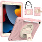 ROWFRO iPad 7th 8th 9th 10.2 Case Shield Screen Protector and Pencil Holder with Stand Hand Strap Pink