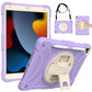 ROWFRO iPad 7th 8th 9th 10.2 Case Shield Screen Protector and Pencil Holder with Stand Hand Strap Purple