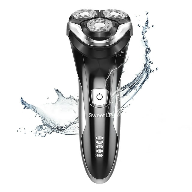 SweetLF Electric Razor for Men, IPX7 Waterproof Wet and Dry Electric Shaver with Pop-up Beard Trimmer for Men, Black