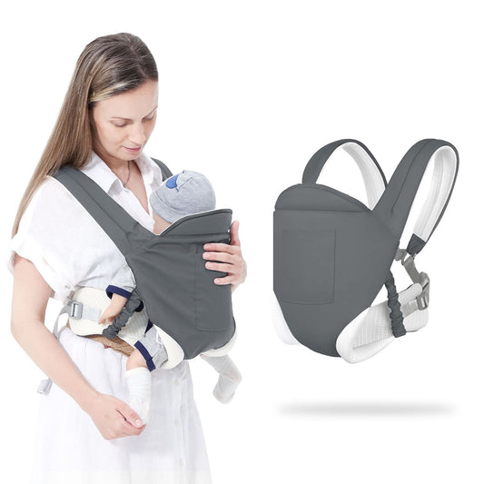 Yadala Baby Carrier, 4-in-1 Front and Back Toddler Carrier with Adjustable Hook, Soft Fabric and Breathable Mesh