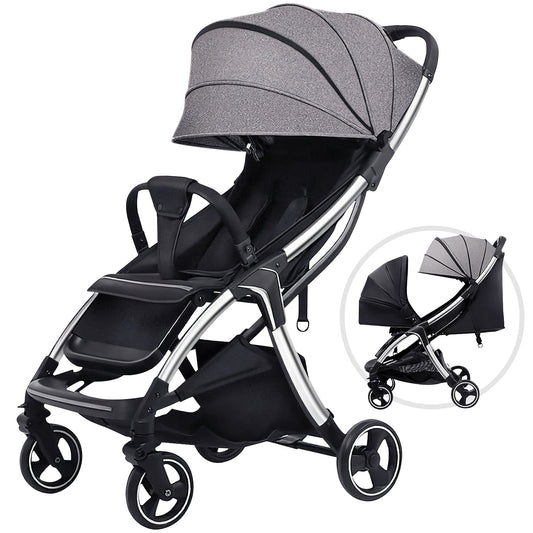 Yadala Baby Stroller, 2 in 1 Convertible Baby Stroller Folding Infant Newborn Reversible Bassinet Pram