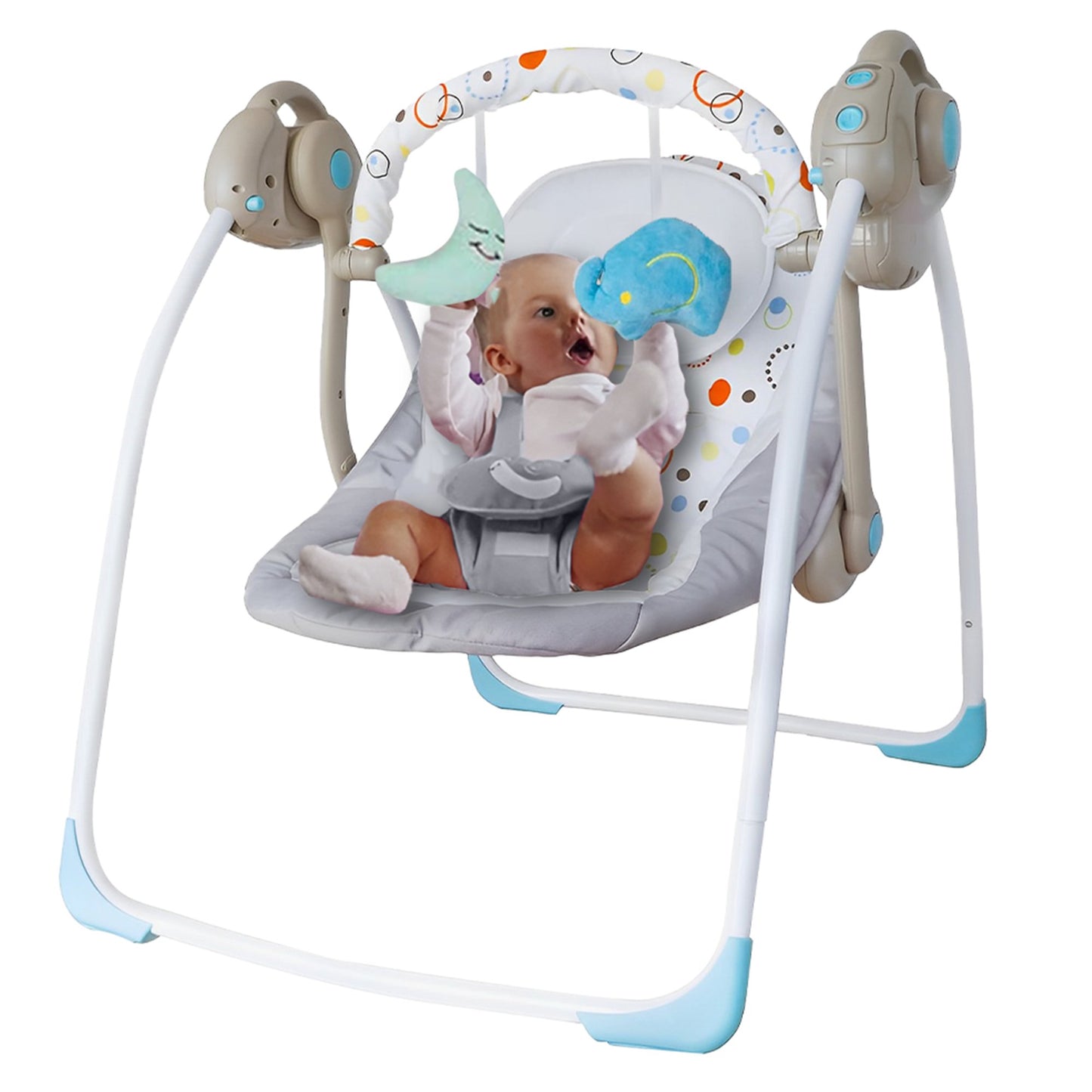 Yadala Baby Swing for Infants, Electric Rocking Chair for Indoor and outdoor, 0-9 Months for Infants