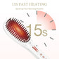 Jungle Wave Hair Straightener Brush, 2-in-1 Ceramic Ionic Straightening Brush, 15s Fast Heating, White