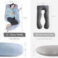 Yadala Pregnancy Pillows, U-Shape Full Body Maternity Pillow with Removable Cover for Adults Sleeping, 57 Inch, Grey & Black