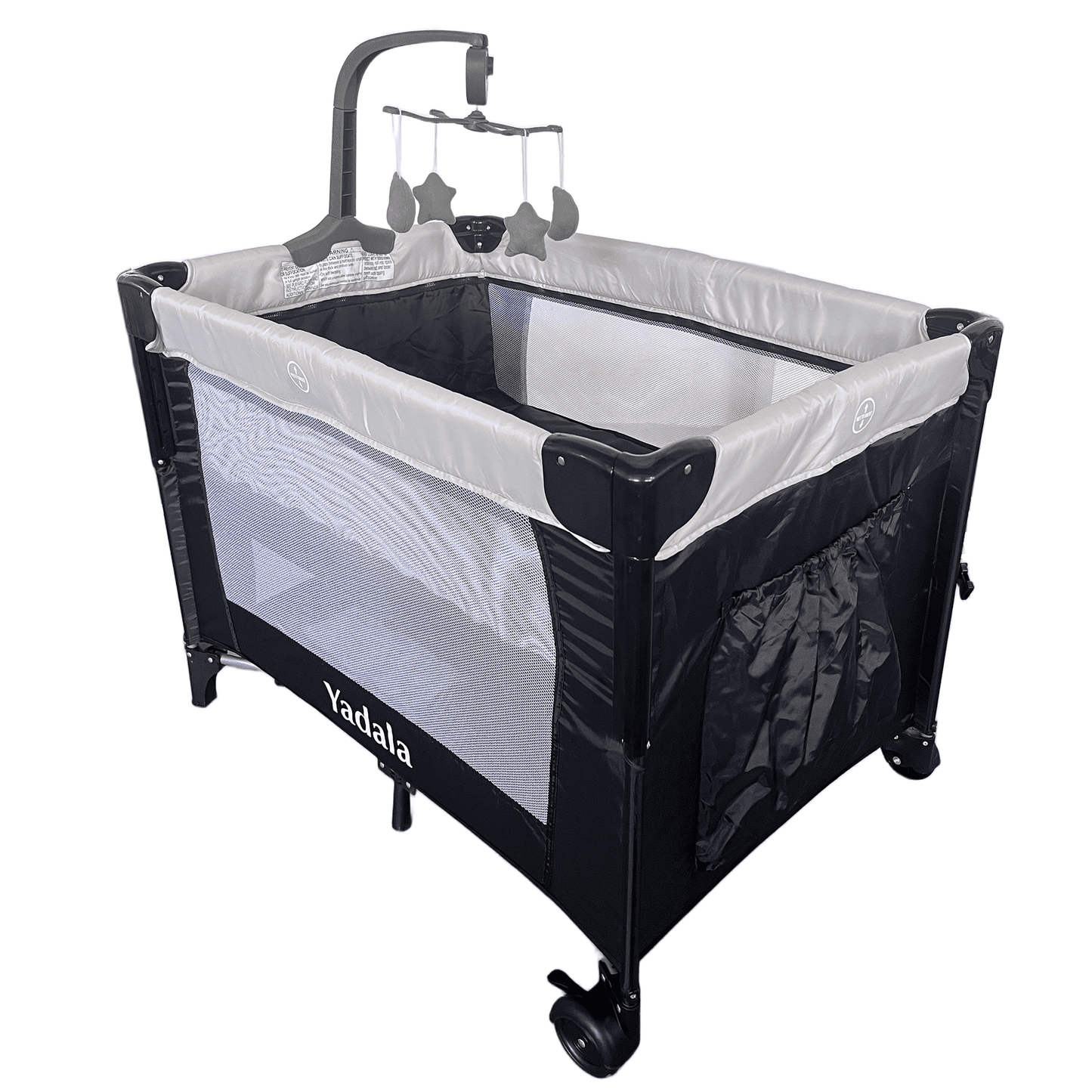 Yadala Baby Bassinet Bedside Sleeper for Infant, Portable Playard for Newborn to Toddlers, 0-36 Months,Gray