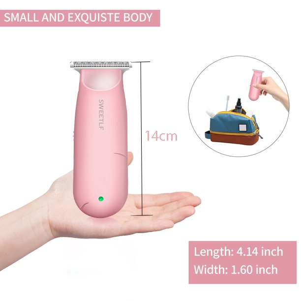 SWEETLF Hair Trimmer,Mini Cordless Hair Clipper, Portable & USB Rechargeable Haircut Clippers for Men Women Kids Pink