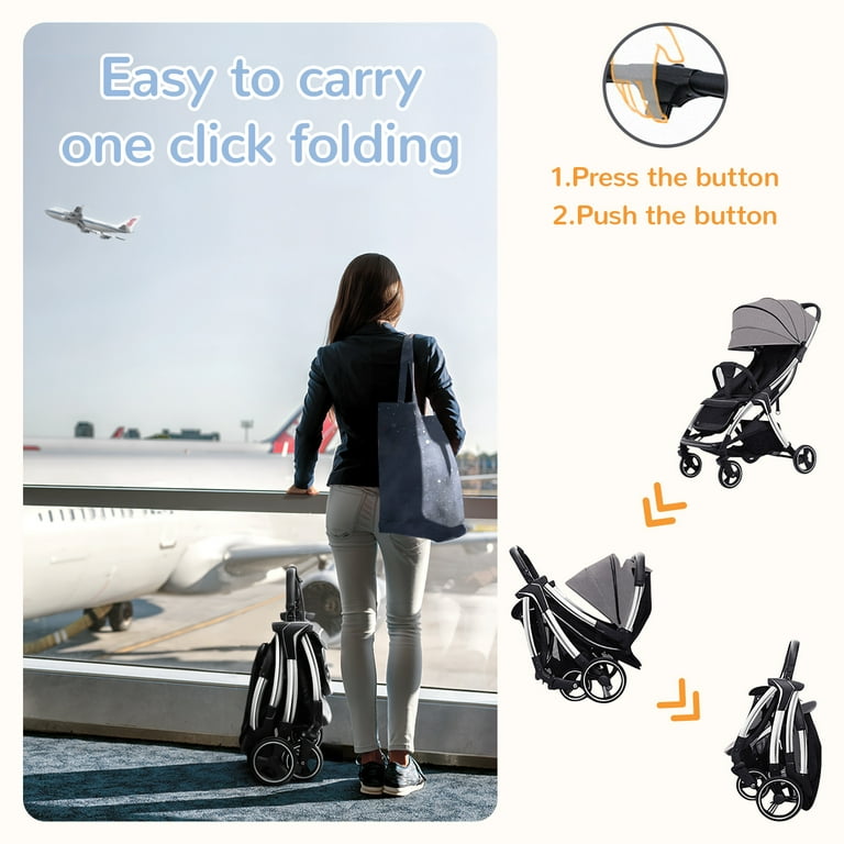Yadala Baby Stroller, 2 in 1 Convertible Baby Stroller Folding Infant Newborn Reversible Bassinet Pram