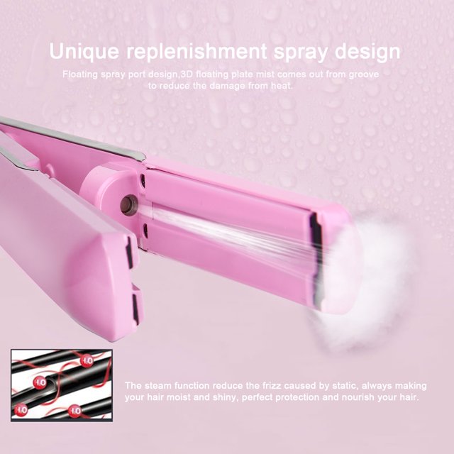 SweetLF Double Layer Ceramic Hair Straightener Ion Type, Suitable for All Hair Types Pink