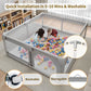 Baby Playpen for Babies and Toddlers, Yadala 48”×48” Indoor & Outdoor Baby Playard with Breathable Mesh, Gray