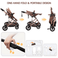 Yadala Baby Stroller for Newborn, 3 in 1 Foldable High Landscape Infant Stroller & Convertible Bassinet Pram