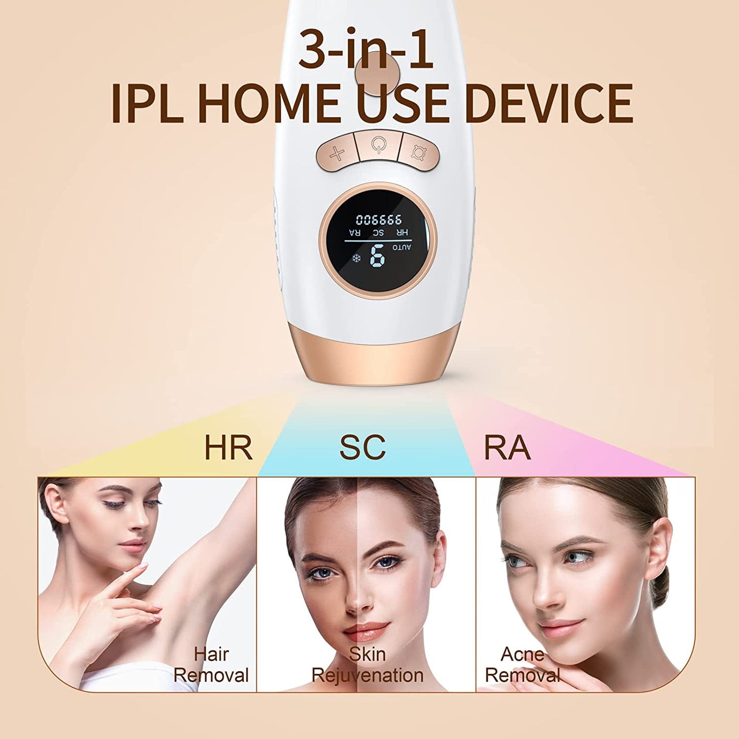 Laser Hair Removal, Laser IPL Hair Removal for Women and Men Permanent, Home Laser Hair Removal Device for Legs Armpits Back Bikini Body Use, Gift for Women.