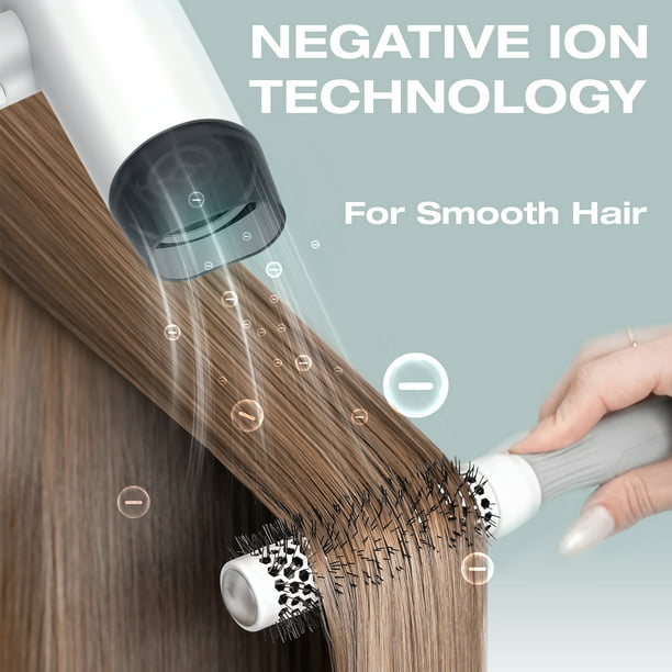 Jungle Wave Hair Dryer, 1875W Negative Ion Hair Dryer with Diffuser, Foldable Blow Dryer for Travel, White