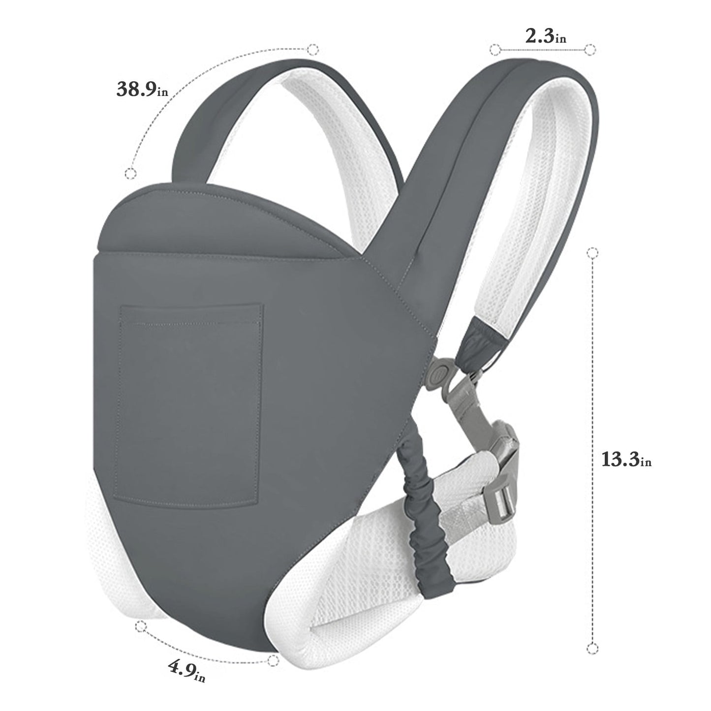 Yadala Baby Carrier, 4-in-1 Front and Back Toddler Carrier with Adjustable Hook, Soft Fabric and Breathable Mesh