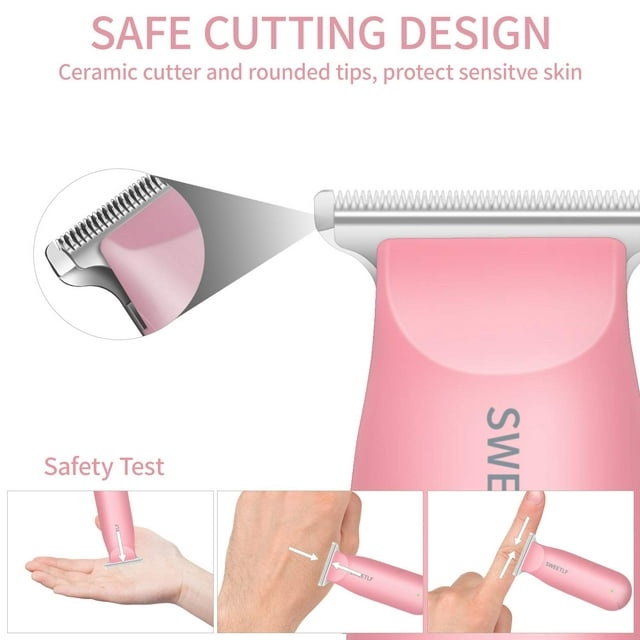 SWEETLF Hair Trimmer,Mini Cordless Hair Clipper, Portable & USB Rechargeable Haircut Clippers for Men Women Kids Pink