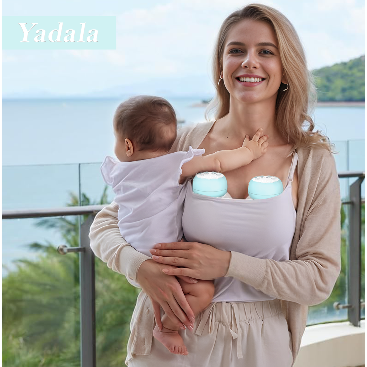 Yadala Breast Pump, Hands Free Breast Pump Portable Electric Breast Pump with 4 Modes & 12 Levels, 2 Pack (Blue)
