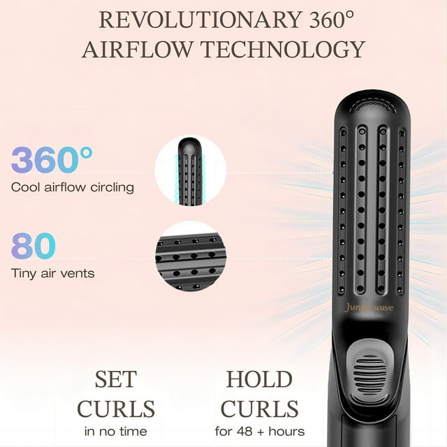 Jungle Wave Airflow Styler Hair Straightener and Curler - Ionic Flat Iron Curling Iron with 360° Cool Air Vents