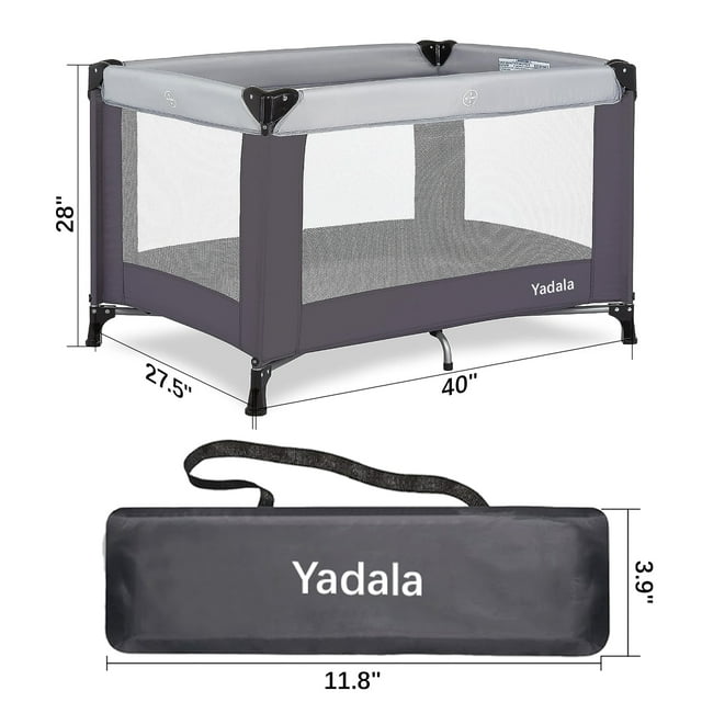 Yadala Baby Playard, One-Press Setup Pack n Play, Portable Playpen for Newborn Baby Toddler