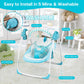 Yadala Baby Swing, Foldable Baby Swing for Infants with Adaptable Speeds, Music, 0-9 Months, Blue