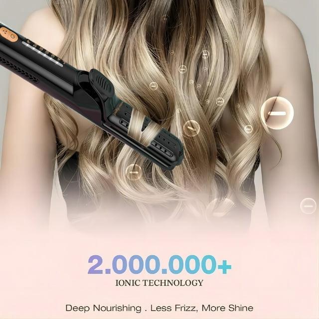 Jungle Wave Airflow Styler Hair Straightener and Curler - Ionic Flat Iron Curling Iron with 360° Cool Air Vents
