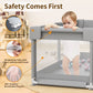 Baby Playpen for Babies and Toddlers, Yadala 48”×48” Indoor & Outdoor Baby Playard with Breathable Mesh, Gray