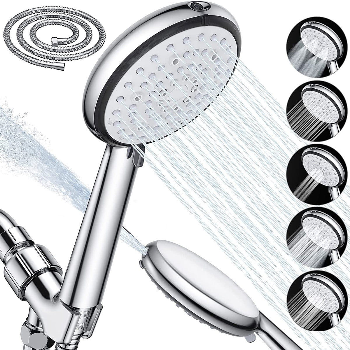 Handheld Shower Head, 6-Mode High Pressure Shower Head with Handheld, Built-in Power Wash to Clean Tub, Tile, Bidet & Pets, Adjustable Shower Holder