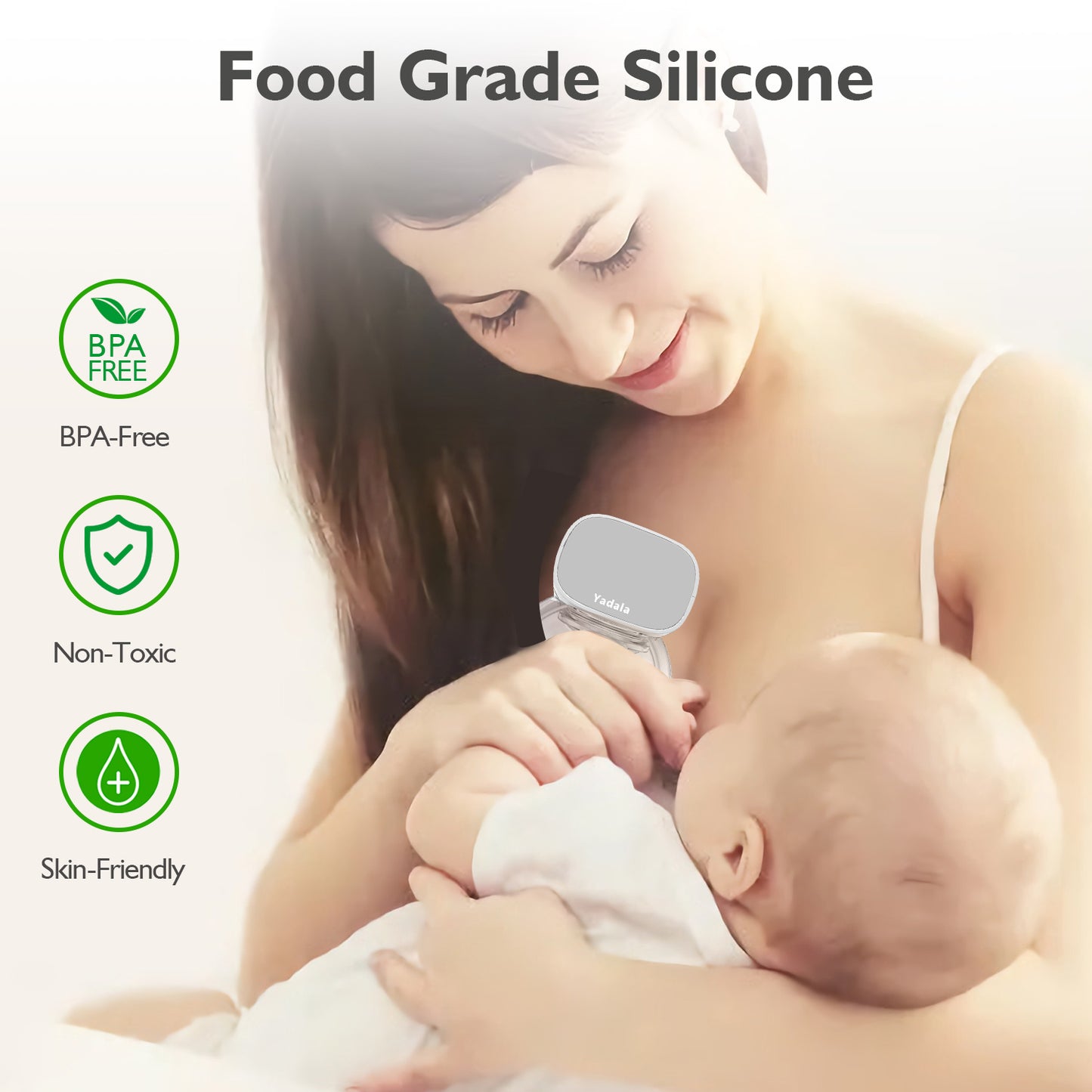 Braest Pump Hands Free Low Noise Automatic Yadala Double Breast Pump Portable Electric Breast Pump 24mm Grey