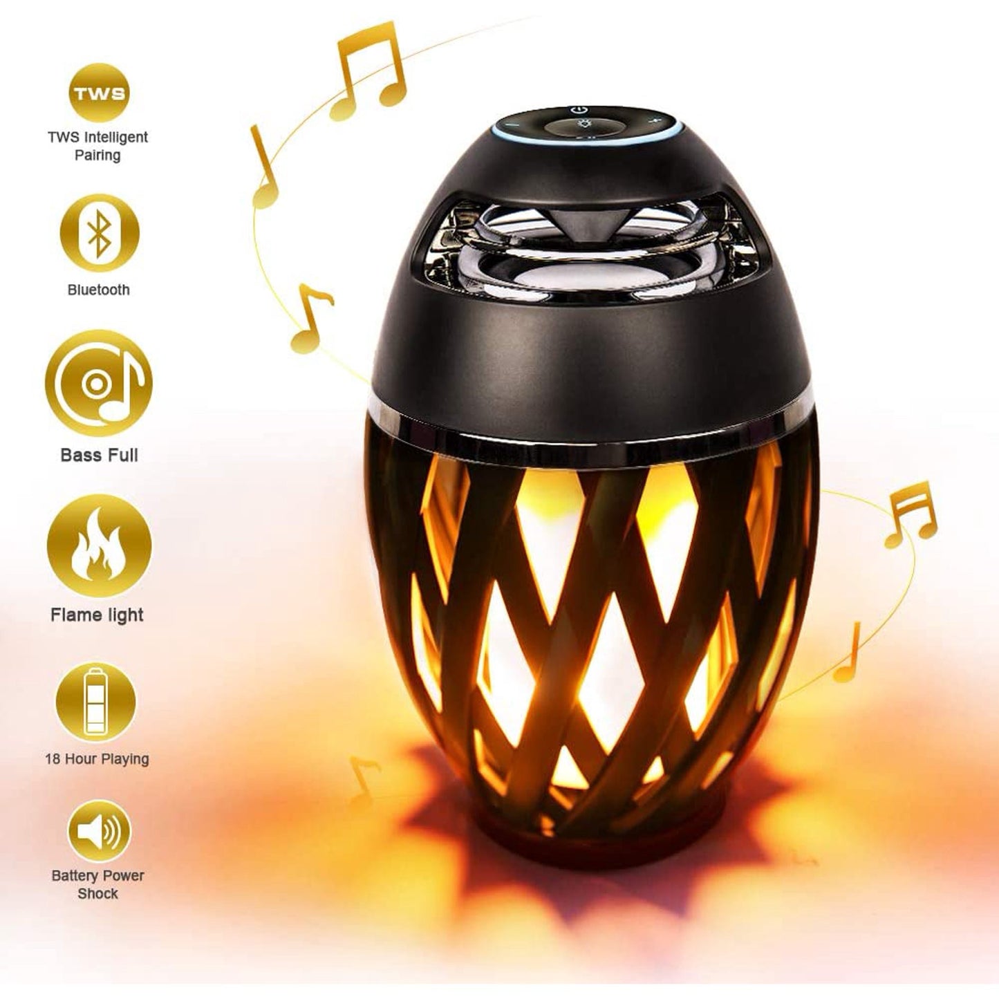 Outdoor Bluetooth Speaker, Wireless Bluetooth Speakers with LED Atmospheric Lighting Effect