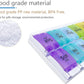YADALA 7 Day Pill Organizer AM PM 2 Times a Day, Large Capacity Weekly Pill Box Twice Daily, Rainbow Morning and Evening Pill Case 14 Dividers BPA-Free Medicine Organizer with Easy Push Button