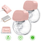 Yadala 2Pcs Breast Pump - Electric Hands-Free Portable Breastfeeding Breastpump, Spill-Proof Ultra-Quiet Pain Free Breast Pump,Light Pink