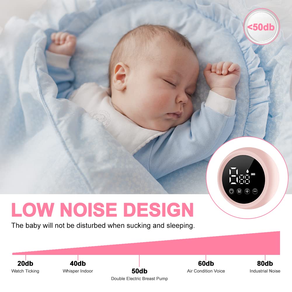 Double Electric Breast Pump, Portable Breast Pump, Rechargeable Breastfeeding Pump with LED Display 9 Speeds and 2 Modes