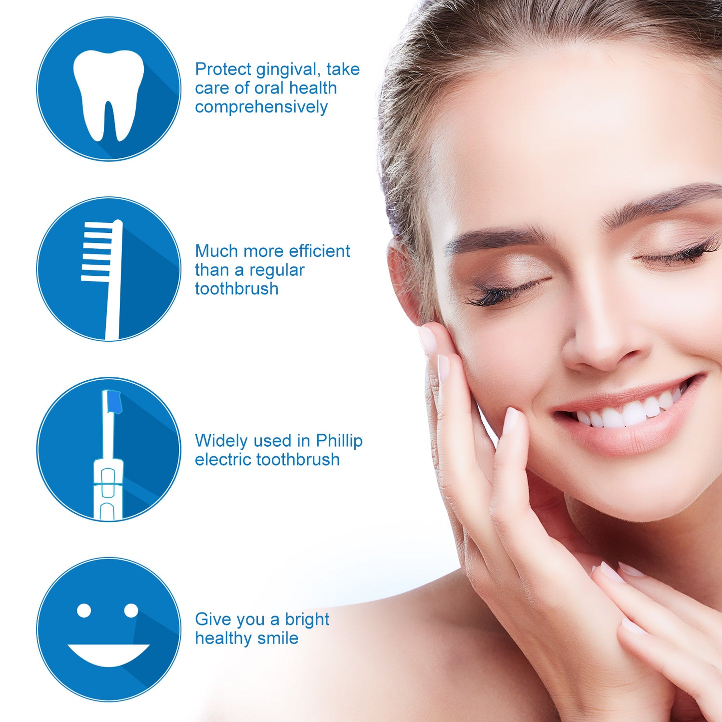 8 Pack Replacement Toothbrush Heads for Phillips Sonicare Toothbrush