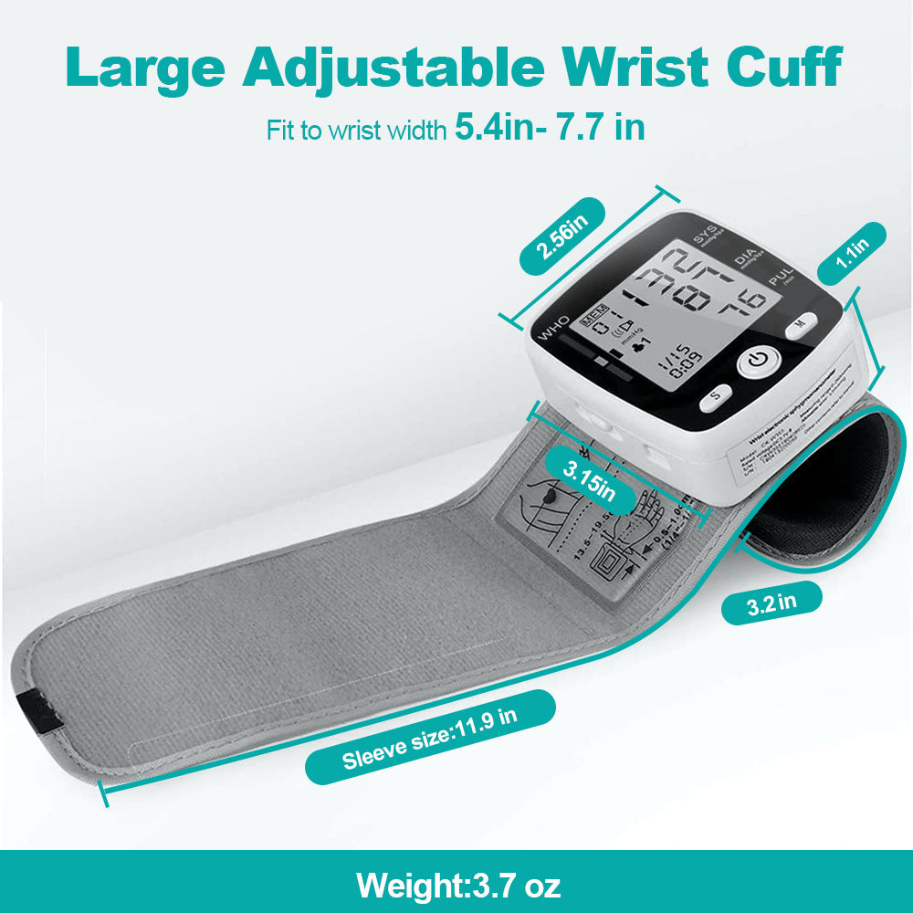 Blood Pressure Monitor, BDUN Rechargable Blood Pressure Machine Wrist, Automatic Digital Blood Pressure Monitor with Voice Broadcast and 180 Memory for Doul User
