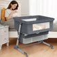 Yadala Bedside Cribs, Baby Bassinet Bedside Sleeper, 5 Height Adjustable Baby Bed for Infant/Baby/Newborn, Comfortable Mattresses, Gray