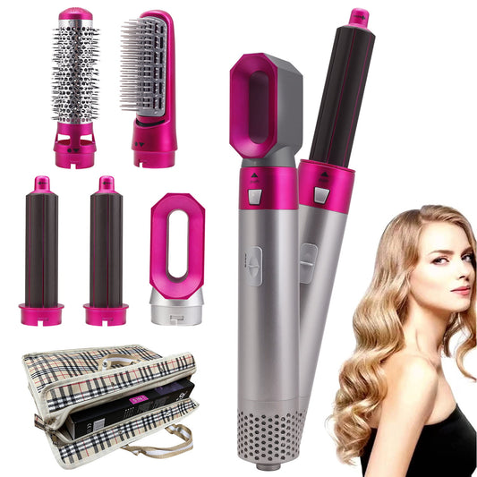 Elecsop 5 in 1 Hair Blower Brush Hairdryer Hair Curler Curling Iron Detachable Hair Styler Electric Hair Comb Rotating Hot Air Brush for All Hairstyle