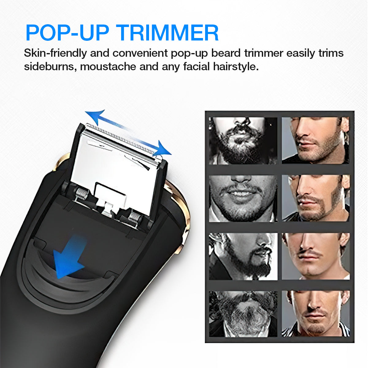 SweetLF Electric Razor for Men, IPX7 Waterproof Wet and Dry Electric Shaver with Pop-up beard trimmer for men, Black