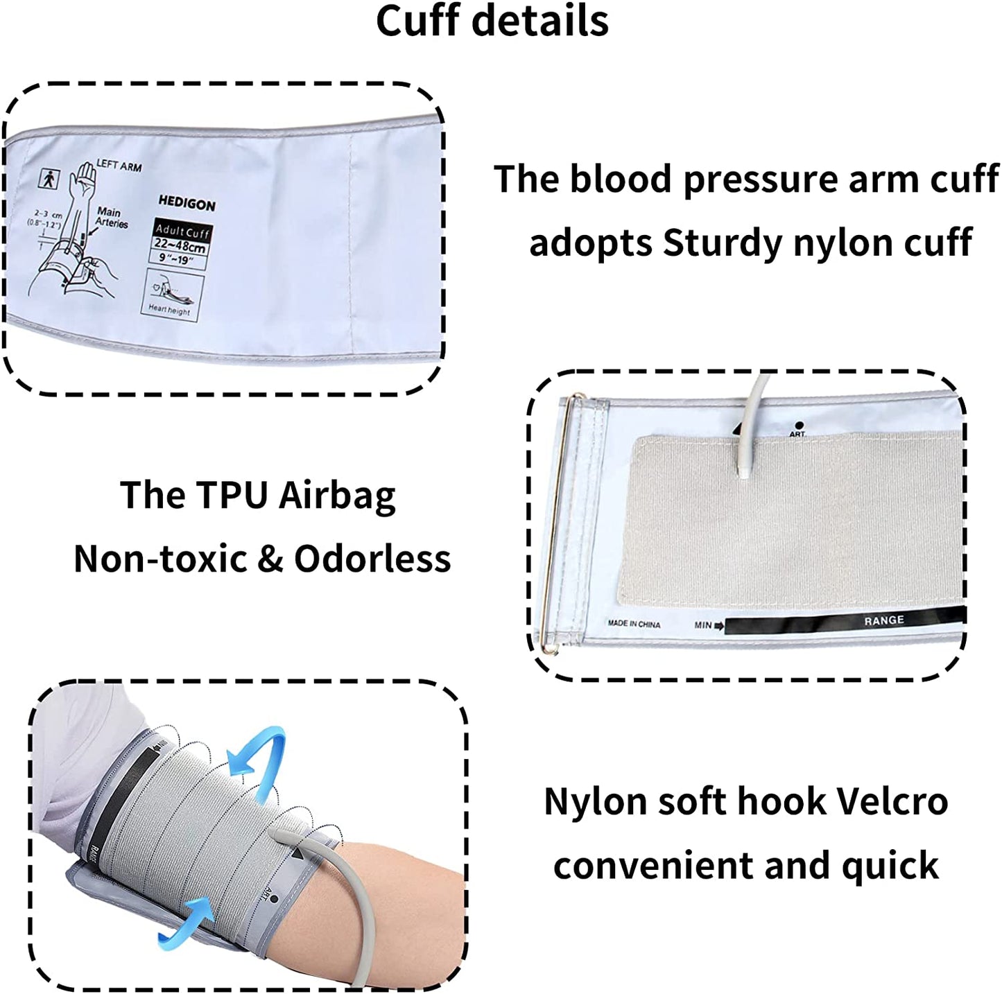 Plus-Sized Blood Pressure Cuff, yadala Replacement Extra Large Cuff Compatible with Omron BP, Applicable for 9-19 Inches (22-48CM) Big Arm